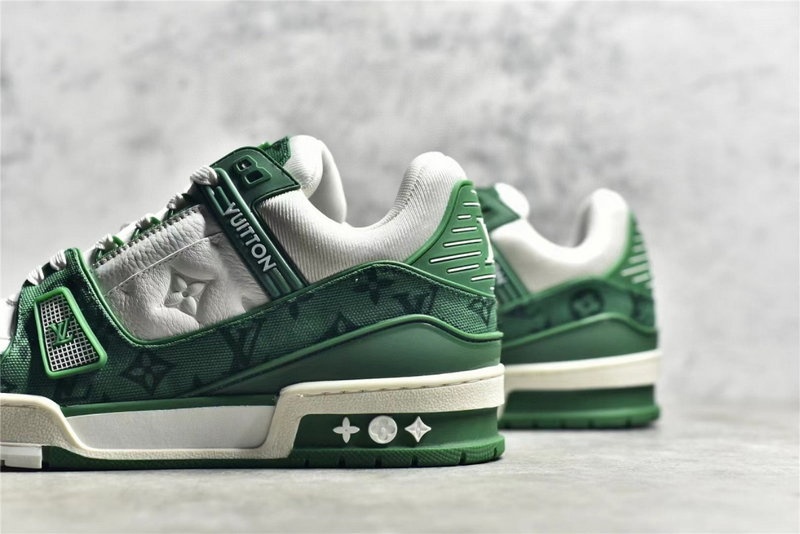 루이비통 LV 트레이너 스니커즈 모노그램 데님 - 그린