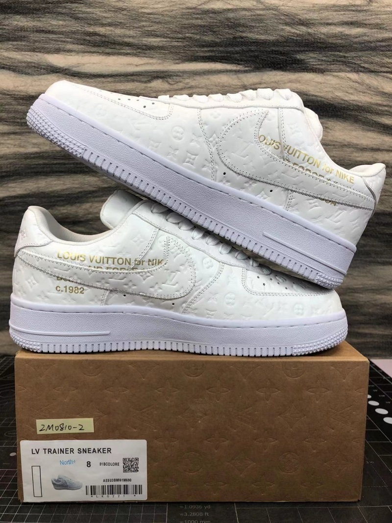 루이비통 x 나이키 에어포스 1 로우 스니커즈 바이 버질 아블로 화이트