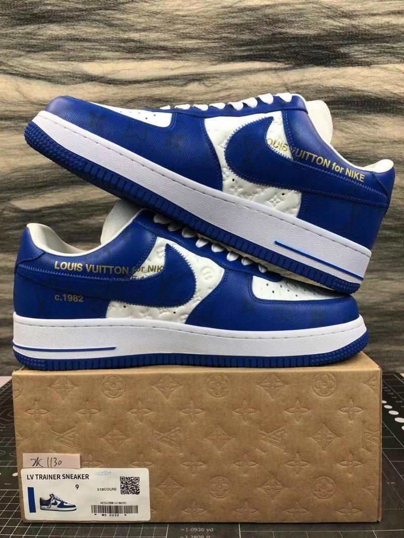 루이비통 x 나이키 에어포스 1 로우 스니커즈 바이 버질 아블로 화이트 팀로얄