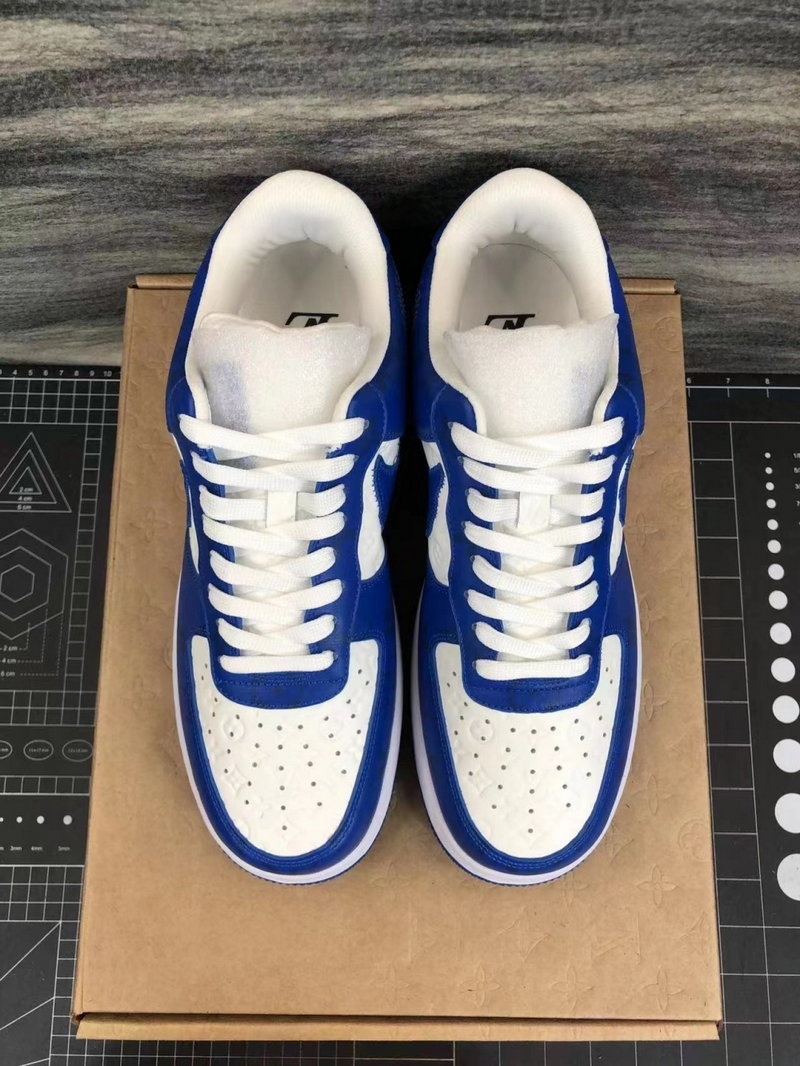 루이비통 x 나이키 에어포스 1 로우 스니커즈 바이 버질 아블로 화이트 팀로얄