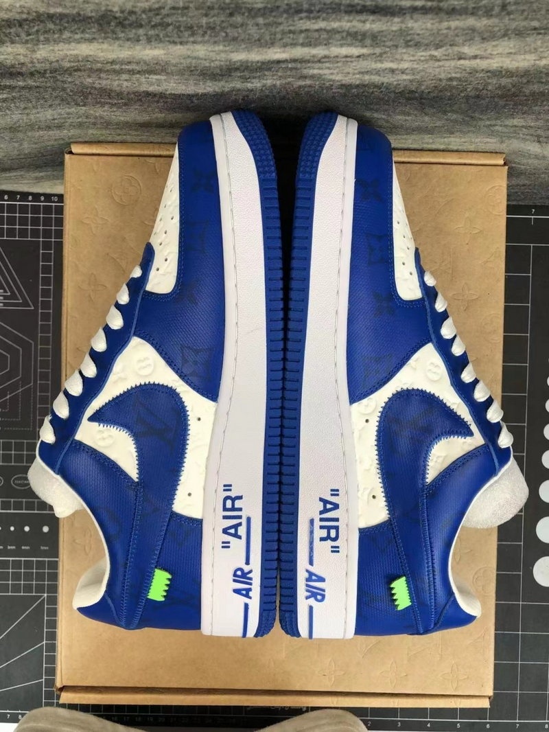 루이비통 x 나이키 에어포스 1 로우 스니커즈 바이 버질 아블로 화이트 팀로얄