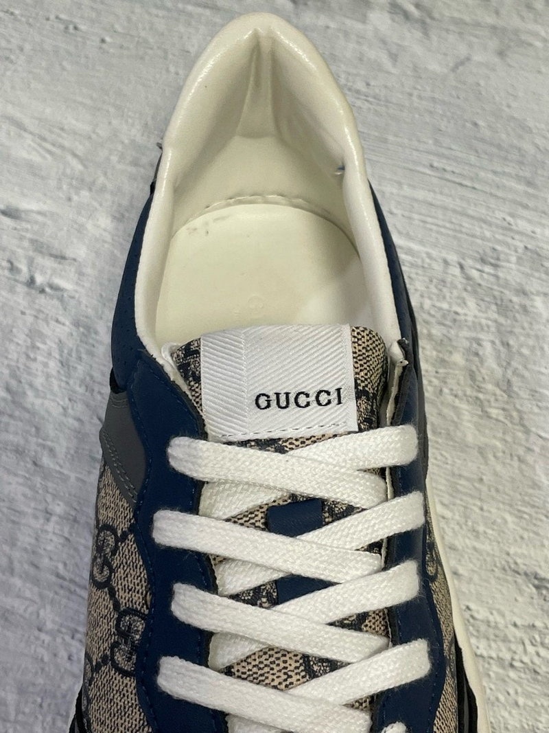 구찌 CHUNKY 청키 B GG 프린트 레더 캔버스 스니커즈