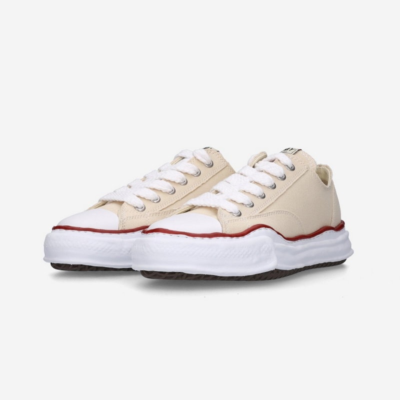 메종 미하라 야스히로 피터슨 OG 솔 캔버스 로우탑 스니커즈 내츄럴