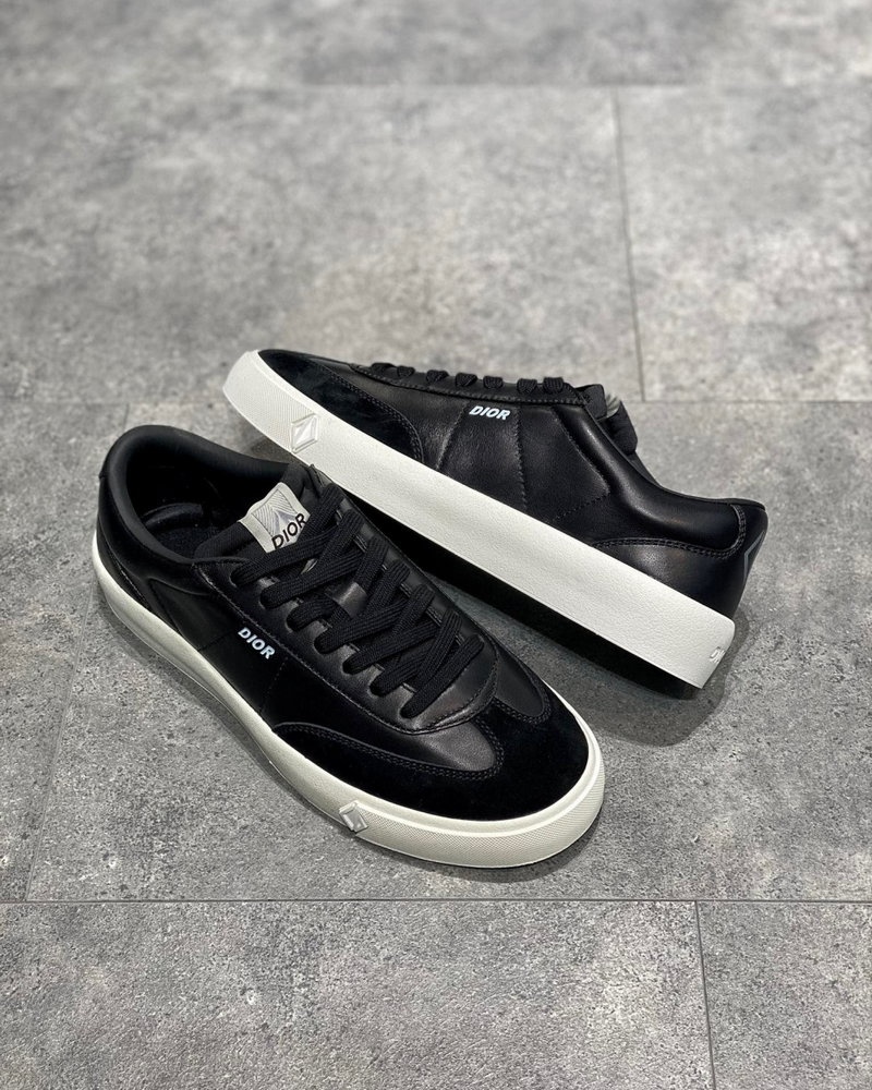 디올 B101 스니커즈 스무스 카프스킨 & 그레이지 누벅 - 블랙