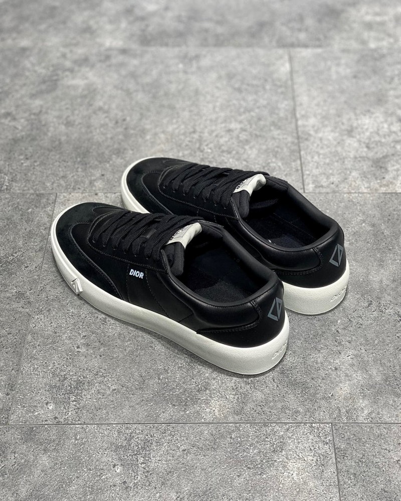 디올 B101 스니커즈 스무스 카프스킨 & 그레이지 누벅 - 블랙