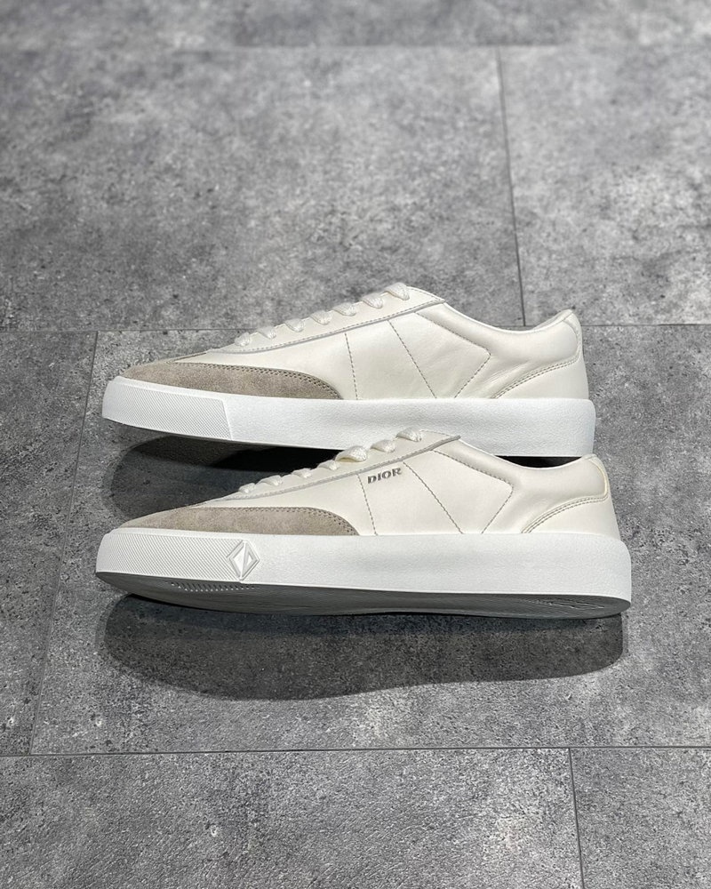 디올 B101 스니커즈 스무스 카프스킨 & 그레이지 누벅 - 크림