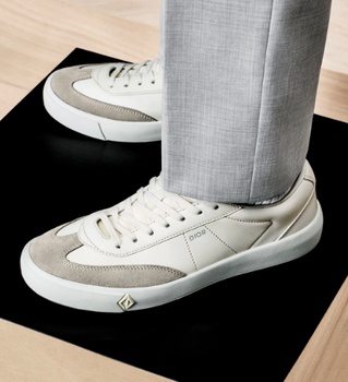 디올 B101 스니커즈 스무스 카프스킨 & 그레이지 누벅 - 크림