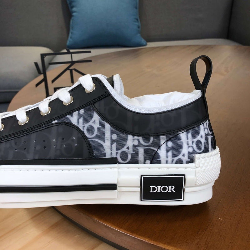 디올 B23 블랙 오블리크 스니커즈 - 로우