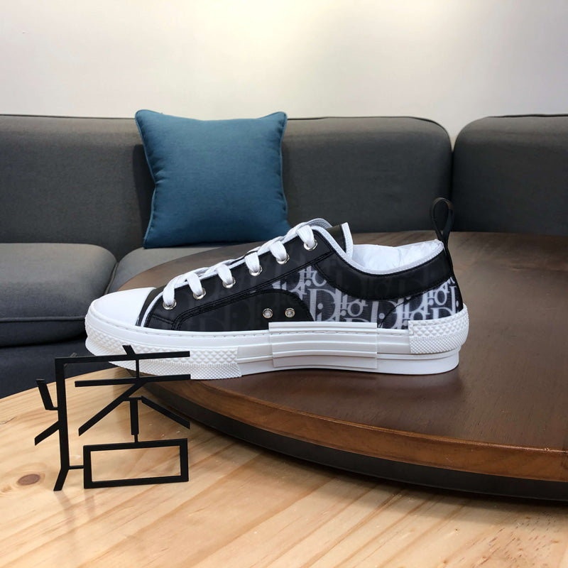 디올 B23 블랙 오블리크 스니커즈 - 로우