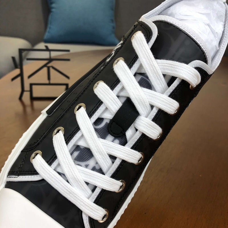 디올 B23 블랙 오블리크 스니커즈 - 로우