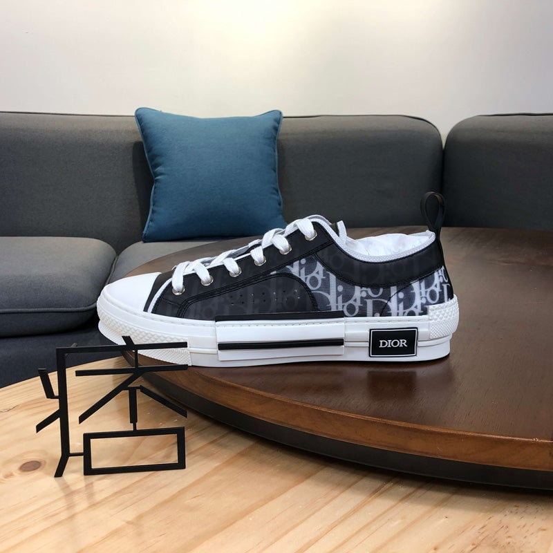 디올 B23 블랙 오블리크 스니커즈 - 로우