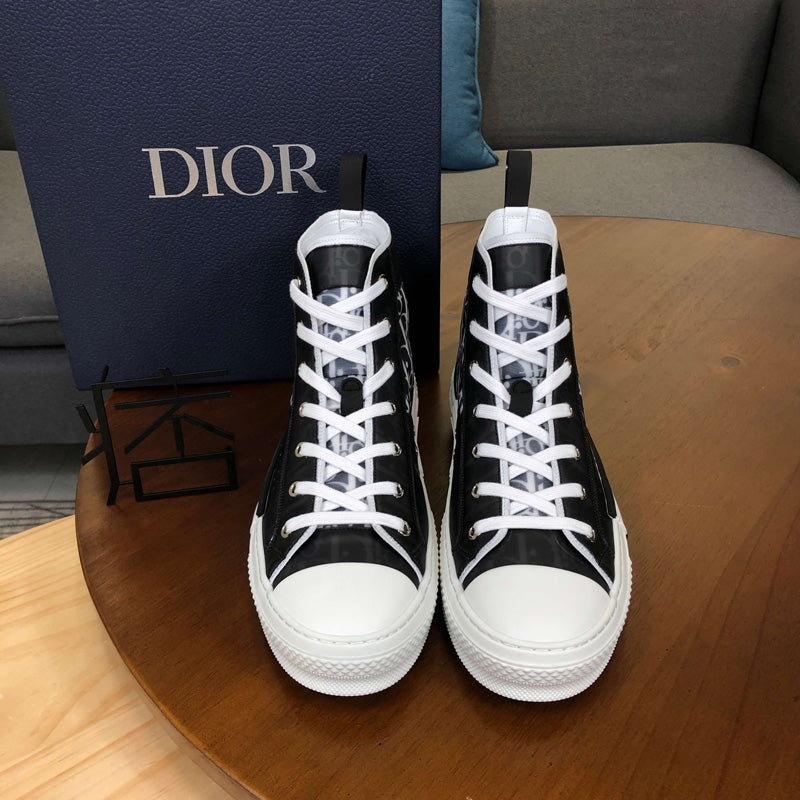 디올 B23 블랙 오블리크 스니커즈 - 하이탑