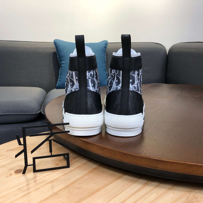 디올 B23 블랙 오블리크 스니커즈 - 하이탑