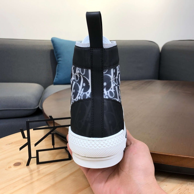 디올 B23 블랙 오블리크 스니커즈 - 하이탑