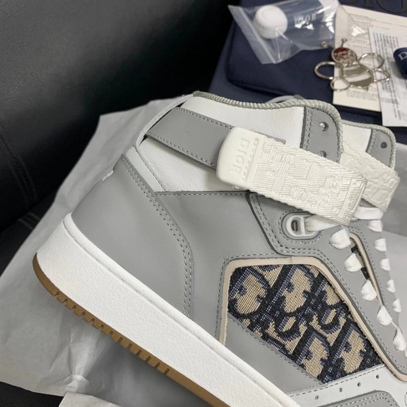 디올 B27 오블리크 미드탑 스니커즈 - 그레이