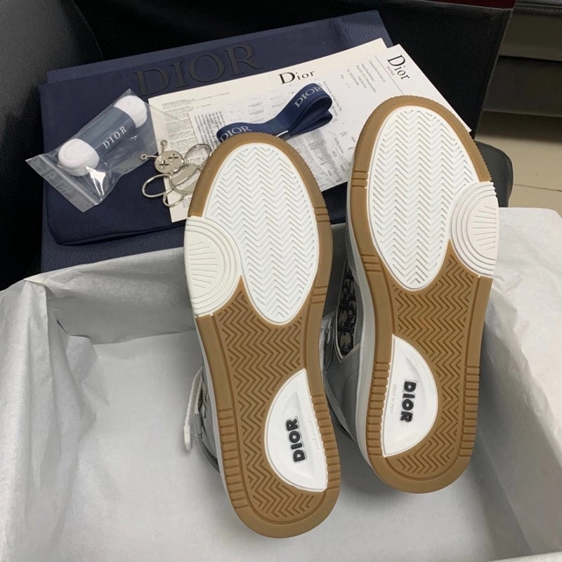 디올 B27 오블리크 미드탑 스니커즈 - 그레이