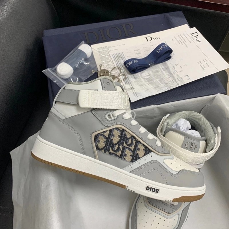 디올 B27 오블리크 미드탑 스니커즈 - 그레이