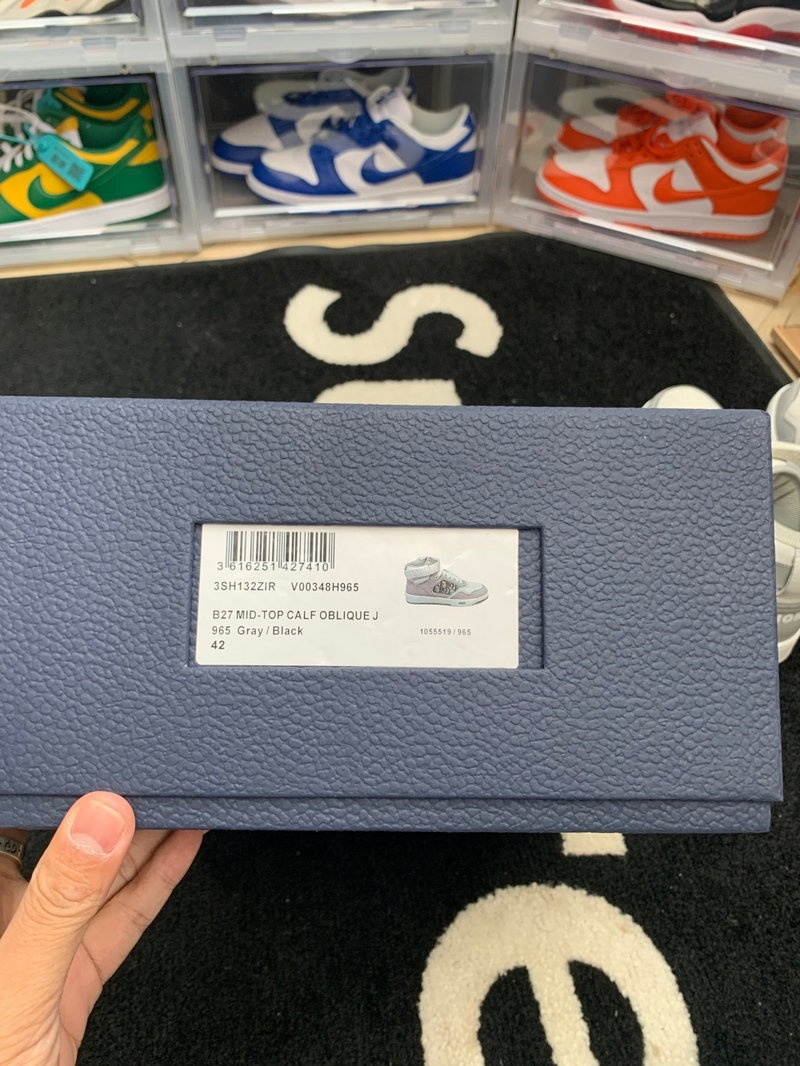 디올 B27 오블리크 미드탑 스니커즈 - 그레이