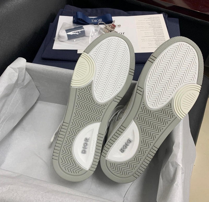 디올 B27 오블리크 미드탑 스니커즈 - 화이트 그레이