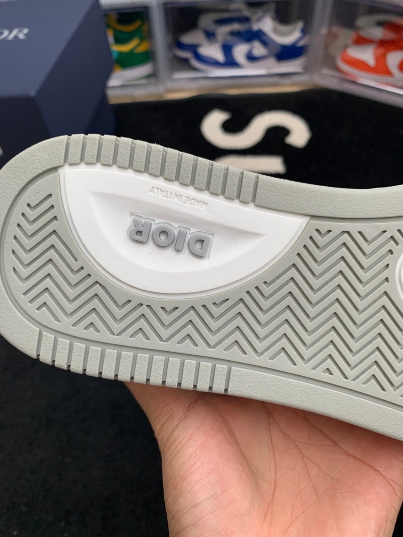 디올 B27 오블리크 미드탑 스니커즈 - 화이트 그레이