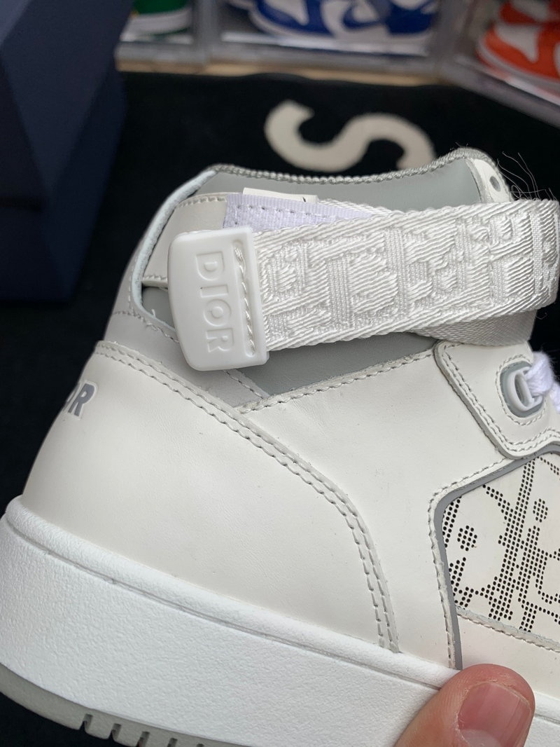 디올 B27 오블리크 미드탑 스니커즈 - 화이트 그레이