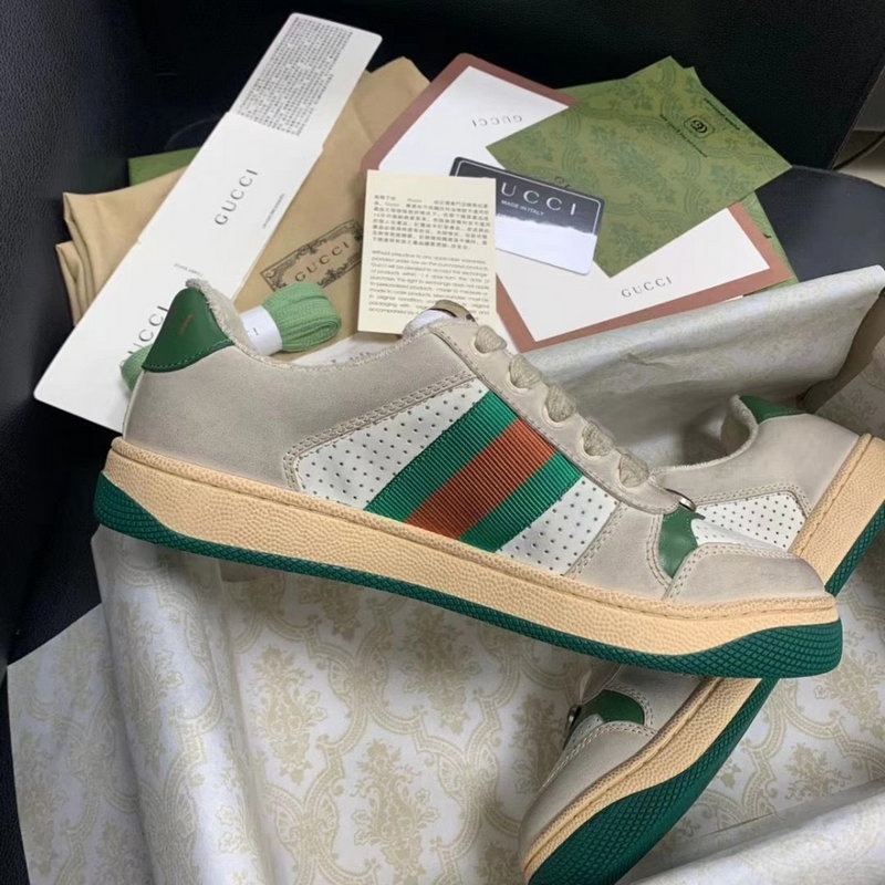 구찌 스크리너 캔버스 디스트레스드 스니커즈