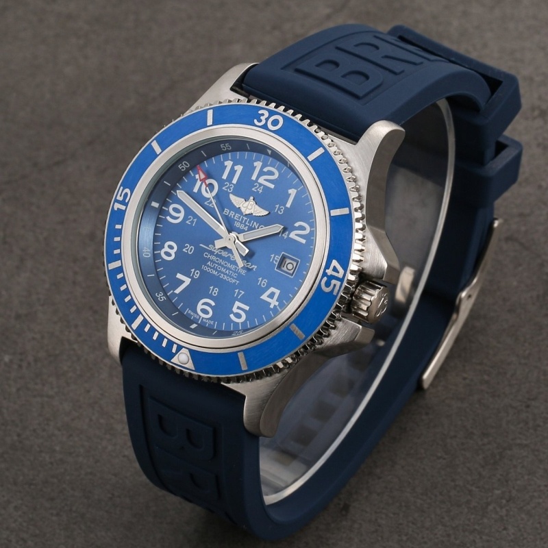 브라이틀링 슈퍼오션2 블루 러버밴드 44