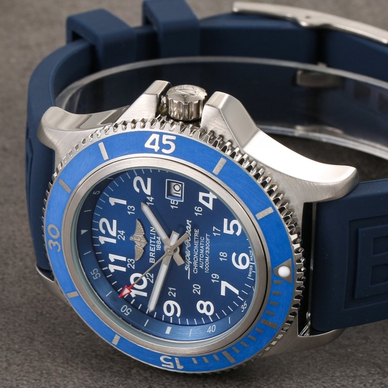 브라이틀링 슈퍼오션2 블루 러버밴드 44