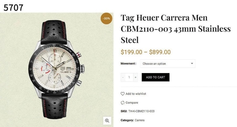 태그호이어 까레라 칼리버16  화이트다이얼