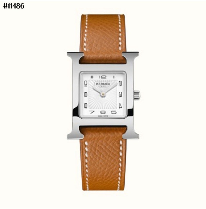 에르메스 H아워 엡솜 은장 가죽 시계 - 5 Color