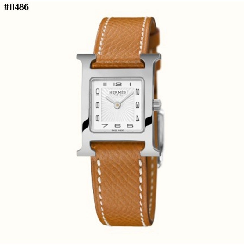 에르메스 H아워 엡솜 은장 가죽 시계 - 5 Color
