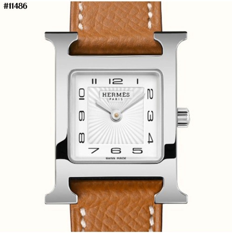 에르메스 H아워 엡솜 은장 가죽 시계 - 5 Color