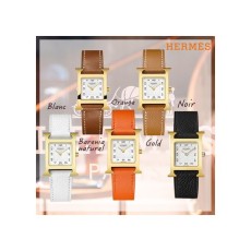 에르메스 H아워 엡솜 은장 가죽 시계 - 5 Color