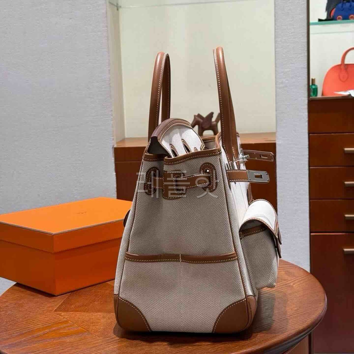 Hermès Birkin Cargo 45 Natural Toile Canvas Gold Swift Trim x Palladium Hardware