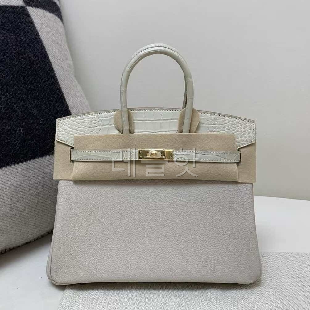 Hermès Birkin 25 Touch Nata & Matte Alligator x Gold Hardware