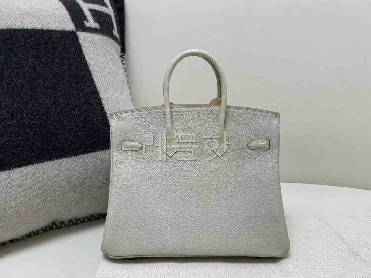 Hermès Birkin 25 Touch Glacier White Togo & Alligator x Palladium Hardware