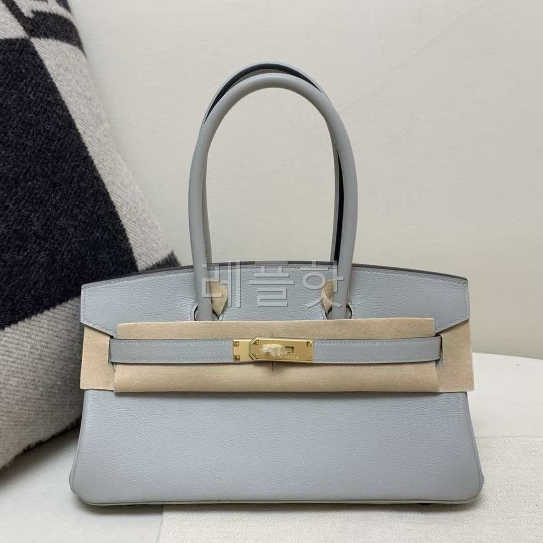 Hermès Shoulder Birkin 29 Retourne Gris Pale Evercolor x Gold Hardware