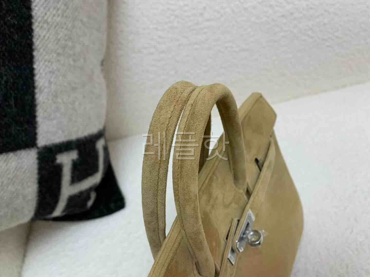 Hermès Birkin 25 Suede Apricot x Palladium Hardware