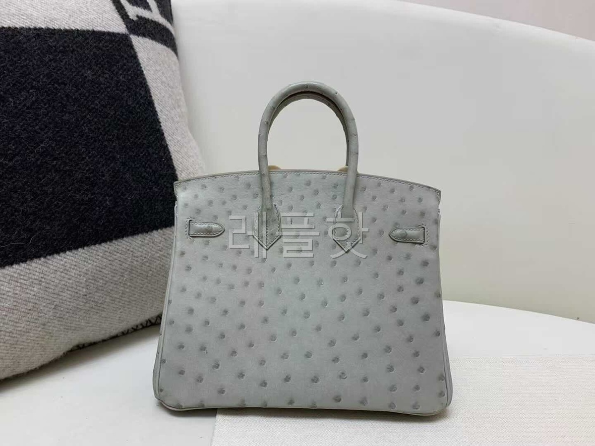 Hermès Birkin 25 Ostrich Gris Perle x Palladium Hardware