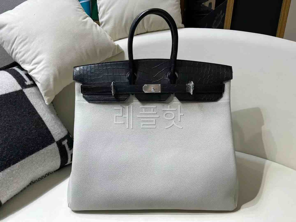 Hermès Birkin 50 HAC Touch Togo Gris Perle & Noir x Palladium Hardware