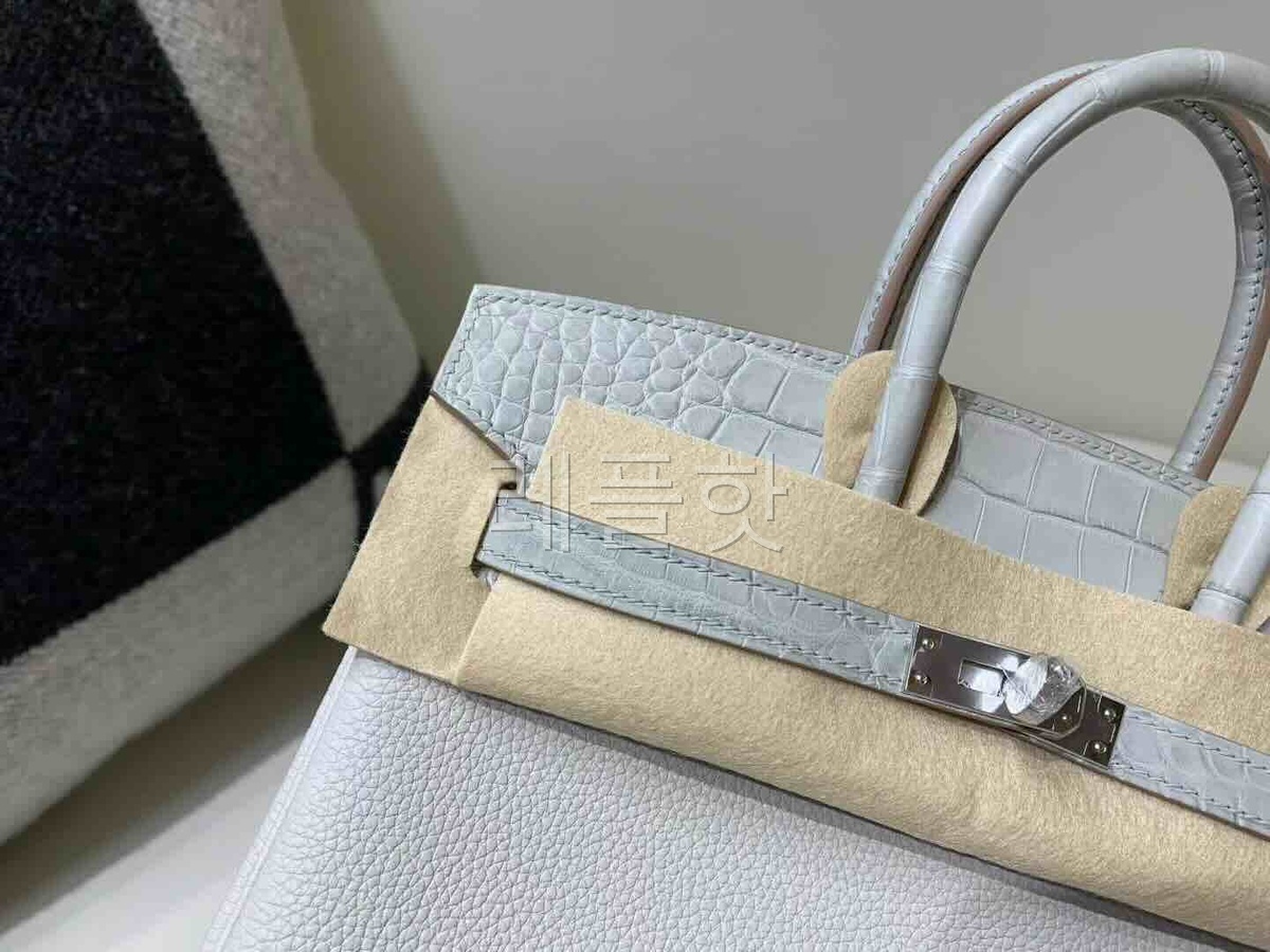 Hermès Birkin 25 Touch Gris Perle Togo & Alligator x Palladium Hardware