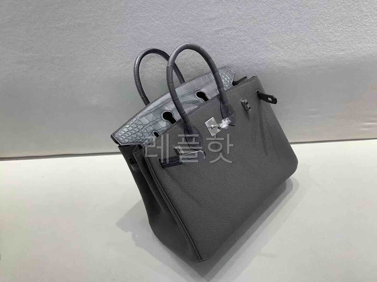Hermès Birkin 25 Touch Graphite Grey Togo & Alligator x Palladium Hardware