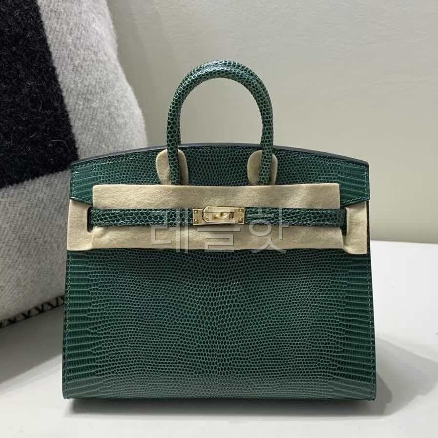 Hermès Birkin 25 Lizard Vert Cyprès x Gold Hardware