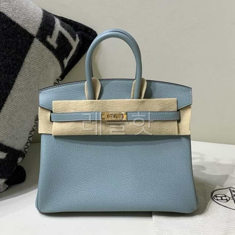 Hermès Birkin 25 Togo Blue Lin x Gold Hardware