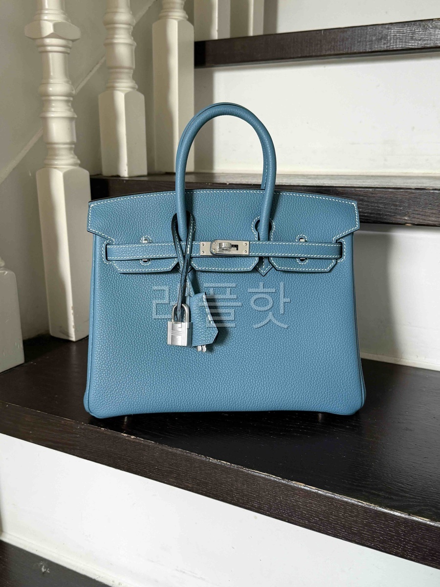 Hermès Birkin25 Togo Blue jean x Palladium Hardware