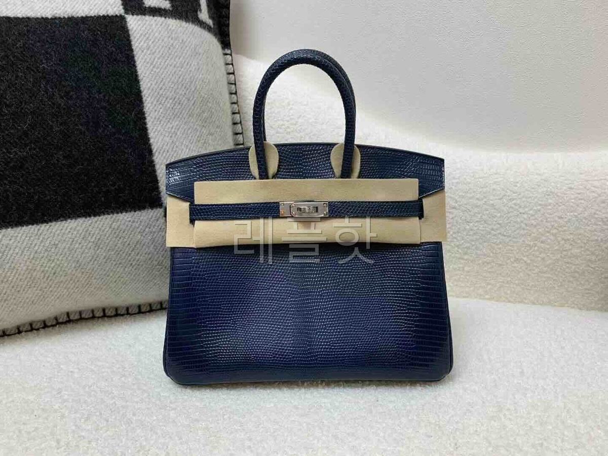 Hermès Birkin25 Lizard Sapphire Blue x Palladium Hardware