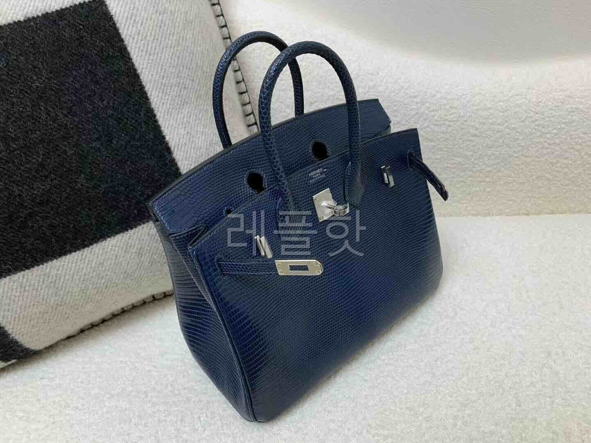 Hermès Birkin25 Lizard Sapphire Blue x Palladium Hardware