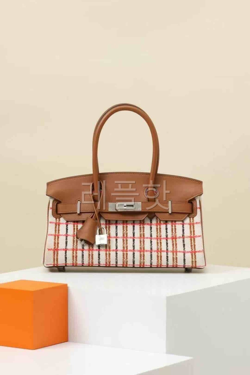 HERMÈS Birkin Shoulder Light 29 Noir (89) Ecru Swift Toile H canvas x Palladium hardware