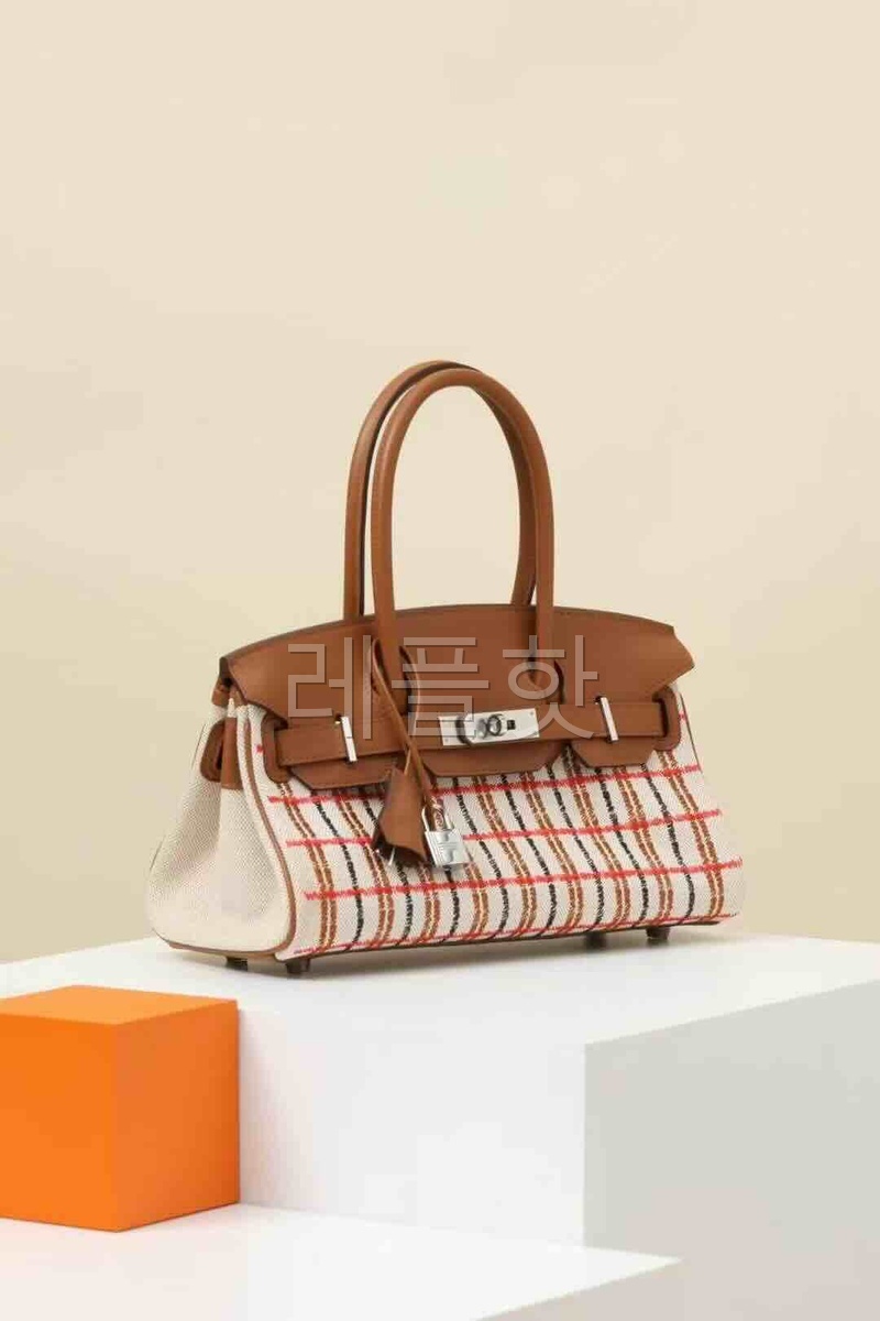 HERMÈS Birkin Shoulder Light 29 Noir (89) Ecru Swift Toile H canvas x Palladium hardware