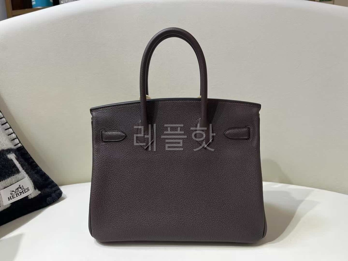 Hermès Birkin 30 Togo Ebony with Caramel x Palladium Hardware